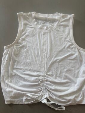 lululemon athletica White Ruched Front Tank